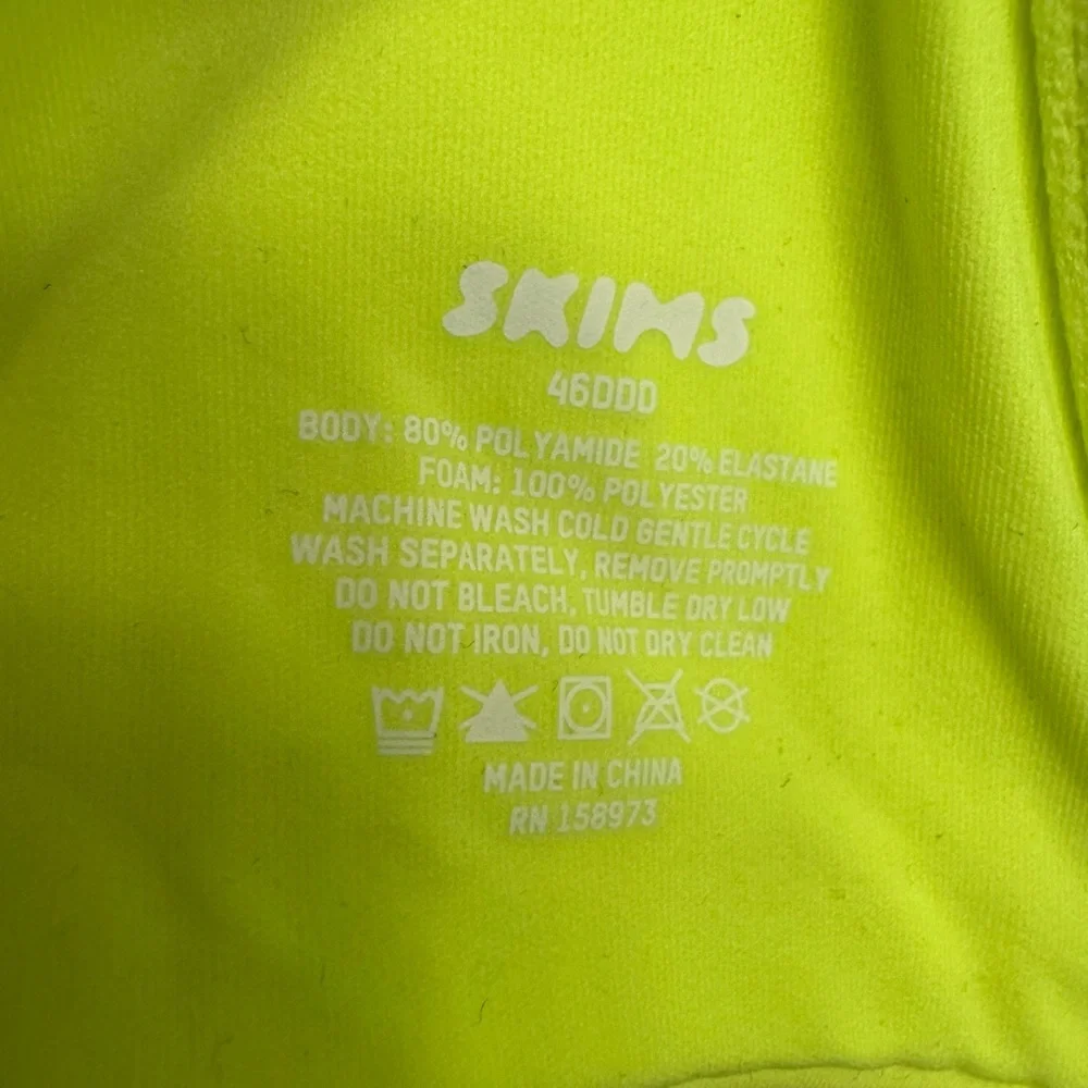 Skims 46DDD Bra Seamless T Shirt Underwire Neon‎ Green Highlighter Rare - Picture 8 of 9